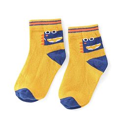 Cute Walk by Babyhug Ankle Length Anti Bacterial Socks Star Design Pack of 5 - Yellow & Blue