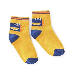 Cute Walk by Babyhug Ankle Length Anti Bacterial Socks Star Design Pack of 5 - Yellow & Blue