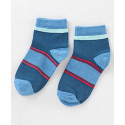 Cute Walk by Babyhug Cotton Knit Ankle Length Anti Bacterial Socks Stripe Design Pack of 5 - Multicolor