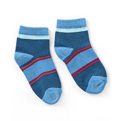 Cute Walk by Babyhug Cotton Knit Ankle Length Anti Bacterial Socks Stripe Design Pack of 5 - Multicolor