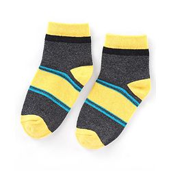 Cute Walk by Babyhug Cotton Knit Ankle Length Anti Bacterial Socks Stripe Design Pack of 5 - Multicolor