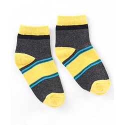 Cute Walk by Babyhug Cotton Knit Ankle Length Anti Bacterial Socks Stripe Design Pack of 5 - Multicolor