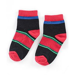 Cute Walk by Babyhug Cotton Knit Ankle Length Anti Bacterial Socks Stripe Design Pack of 5 - Multicolor
