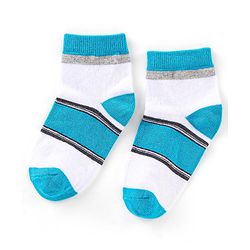 Cute Walk by Babyhug Cotton Knit Ankle Length Anti Bacterial Socks Stripe Design Pack of 5 - Multicolor