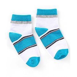 Cute Walk by Babyhug Cotton Knit Ankle Length Anti Bacterial Socks Stripe Design Pack of 5 - Multicolor