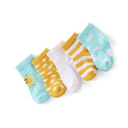 Cute Walk by Babyhug Cotton Ankle Length Anti-Bacterial Socks Stripes Design Pack of 5 - Multicolour