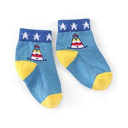 Cute Walk by Babyqhug Anti-Bacterial Ankle Length Ship Design Socks Pack of 5 - Multicolour