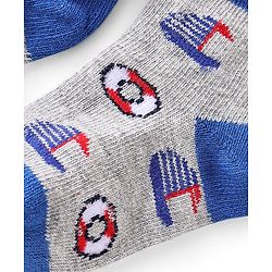 Cute Walk by Babyqhug Anti-Bacterial Ankle Length Ship Design Socks Pack of 5 - Multicolour