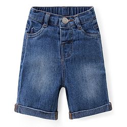 Babyhug Half Sleeves T-Shirt & Denim Shorts Set Marine Life Print - Multicolor & Blue