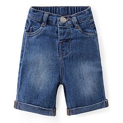 Babyhug Half Sleeves T-Shirt & Denim Shorts Set Marine Life Print - Multicolor & Blue