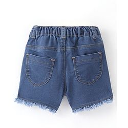 Babyhug Cotton Shorts With Stretch & Floral Print - Blue