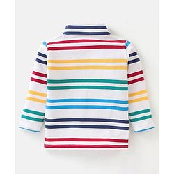 Babyhug 100% Cotton Full Sleeves Skivi Tee Striped - White