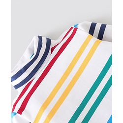 Babyhug 100% Cotton Full Sleeves Skivi Tee Striped - White