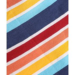 Babyhug Cotton Lycra Knit Full Sleeves Skivi T-Shirt Striped - Orange & Blue