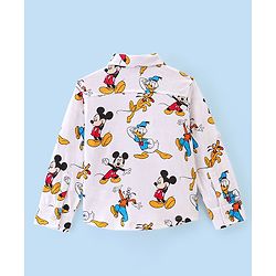 Babyhug 100% Cotton Knit Full Sleeve Shirt With Mickey Mouse & Friends Print - White