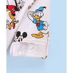 Babyhug 100% Cotton Knit Full Sleeve Shirt With Mickey Mouse & Friends Print - White