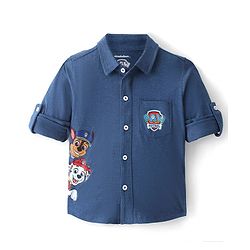 Babyhug Cotton Knit Full Sleeves Paw Patrol Printed Shirt - Navy