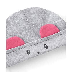 Babyhug Cotton Cap Mouse Design Grey - Diameter 10 cm