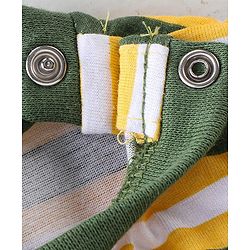 Babyhug 100% Cotton Knit Full Sleeves Striped T-Shirt - Yellow & Green