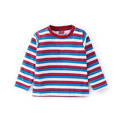 Babyhug 100% Cotton Knit Full Sleeves Striped T-Shirt - Multicolour