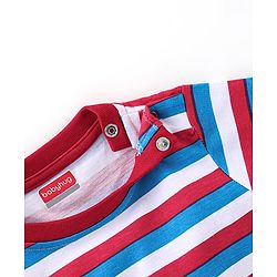 Babyhug 100% Cotton Knit Full Sleeves Striped T-Shirt - Multicolour