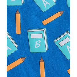Babyhug 100% Cotton Knit Full Sleeves T-Shirt Note Book Print - Blue