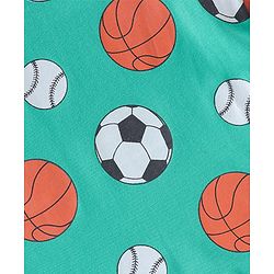 Babyhug 100% Cotton Knit Full Sleeves T-Shirt Ball Print - Green