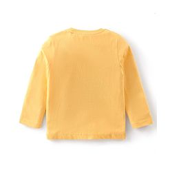 Babyhug Cotton Knit Full Sleeves T-Shirt with Text Print - Yellow