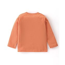 Babyhug Cotton Knit Full Sleeves T-Shirt with Graphics Print - Orange