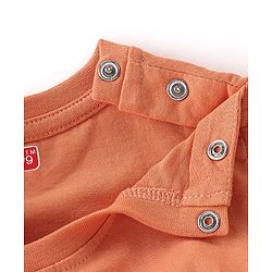 Babyhug Cotton Knit Full Sleeves T-Shirt with Graphics Print - Orange