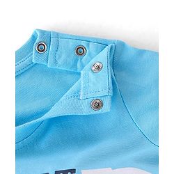 Babyhug Cotton Knit Full Sleeves Tiger & Text Graphics T-Shirt - Blue