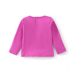 Babyhug Cotton Knit Full Sleeves Top with Floral Embroidery & Jeggings - Pink