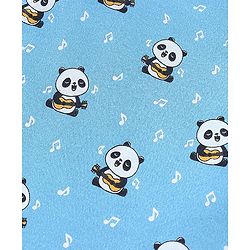 Babyhug Cotton Knit Full Sleeves Footed Sleepsuit Panda Print - Blue