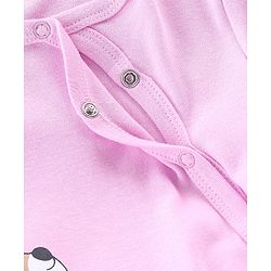 Babyhug Cotton Knit Full Sleeves Footed Sleepsuit Teddy Print - Pink