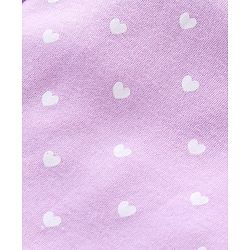 Babyhug Cotton Knit Full Sleeves Footed Sleepsuit Hearts Print - Pink
