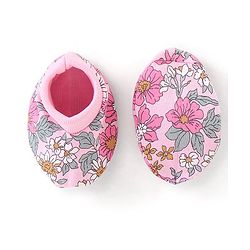 Babyhug 100% Cotton Knit Cap Mittens & Booties Set Floral Print - Pink
