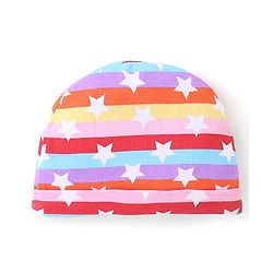 Babyhug 100% Cotton Knit Cap Mittens & Booties Set Star Print - Multicolour