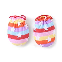 Babyhug 100% Cotton Knit Cap Mittens & Booties Set Star Print - Multicolour