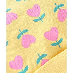 Babyhug 100% Cotton Cap Mittens & Booties Set With Floral Print Yellow - Diameter 9.5 cm