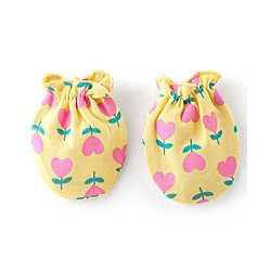 Babyhug 100% Cotton Cap Mittens & Booties Set With Floral Print Yellow - Diameter 9.5 cm