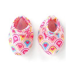 Babyhug 100% Cotton Interlock Knit Cap Mittens & Booties Set with Heart Print - Pink