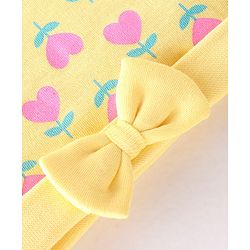 Babyhug 100% Cotton Interlock Knit Cap Heart Print - Yellow