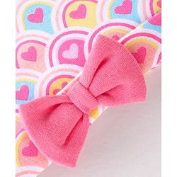 Babyhug 100% Cotton Interlock Knit Cap Heart Print - Pink