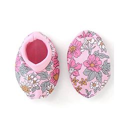 Babyhug 100% Cotton Knit Mittens & Booties Set Floral Print - Pink