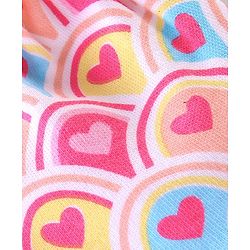 Babyhug 100% Cotton Interlock Knit Mittens & Booties Heart Print - Pink