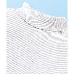 Babyhug 100% Cotton Full Sleeves Skivi Tee Solid Color - White Melange
