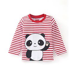 Babyhug Cotton Knit Full Sleeves Panda Printed Night Suit - Red