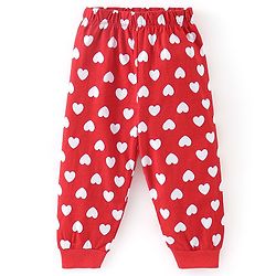 Babyhug Cotton Knit Full Sleeves Panda Printed Night Suit - Red