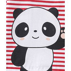 Babyhug Cotton Knit Full Sleeves Panda Printed Night Suit - Red