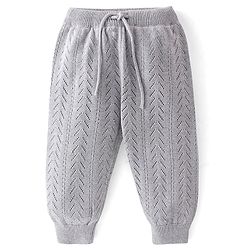 Babyhug Knitted Full Length Fleece Pant - Grey